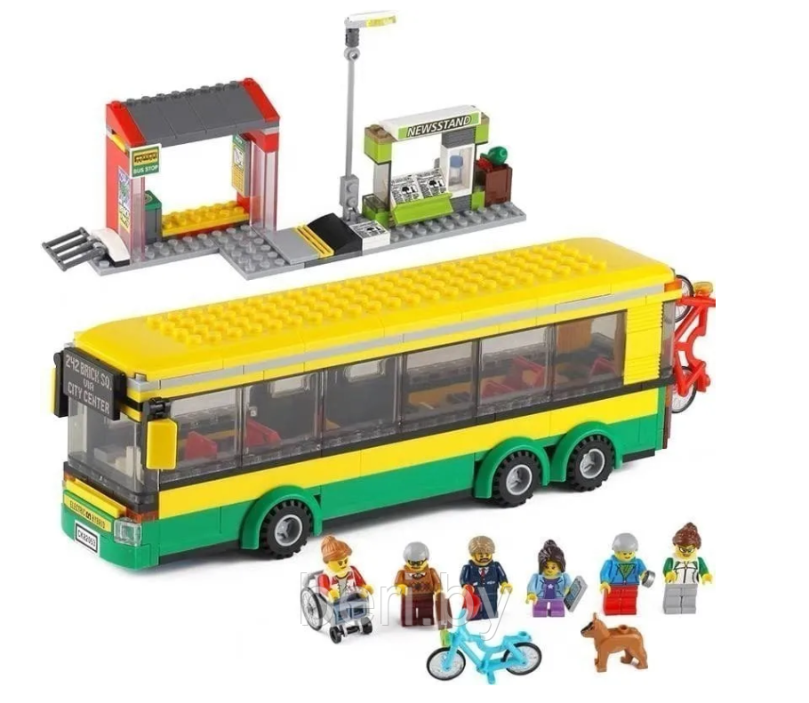 A19079 Конструктор Сити "Автобусная остановка", 377 деталей, аналог LEGO City 60154 - фото 4 - id-p194029583