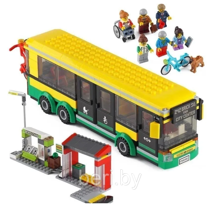 A19079 Конструктор Сити "Автобусная остановка", 377 деталей, аналог LEGO City 60154 - фото 5 - id-p194029583