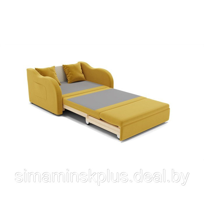 Прямой детский диван «Бали», механизм выкатной, велюр, цвет селфи 08 - фото 3 - id-p194031478