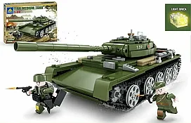 Конструктор танк Т-44 MEDIUM TANK со светом 535+ деталей Kazi 82049