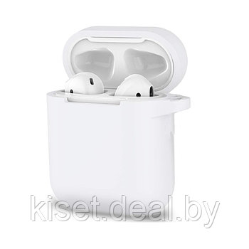 Силиконовый чехол для наушников Apple AirPods / AirPods 2 белый