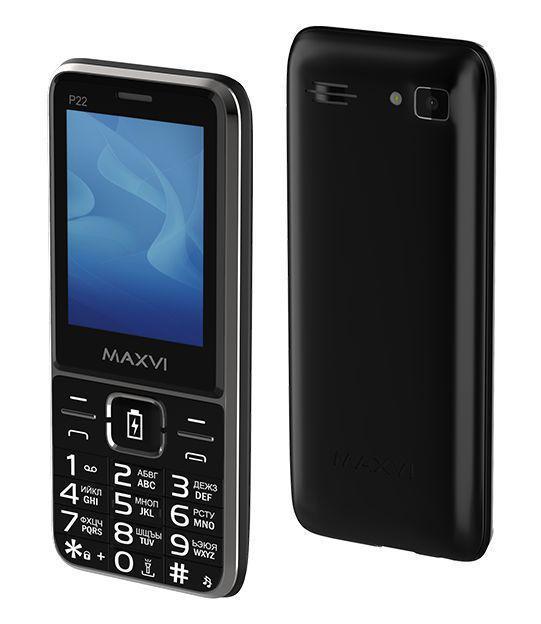 Кнопочный мобильный телефон для слабослышащих пожилых людей MAXVI P22 черный - фото 1 - id-p194000975