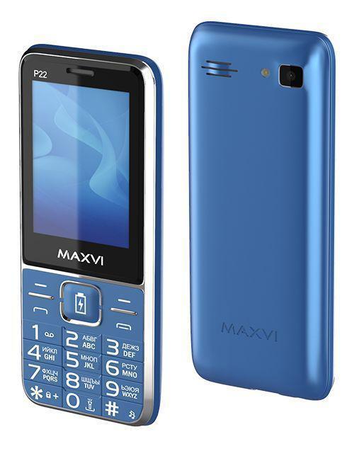 Кнопочный мобильный телефон для слабослышащих пожилых людей MAXVI P22 синий - фото 1 - id-p194000976