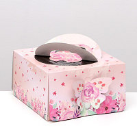 Коробка для торта Розы 21*21*12 см