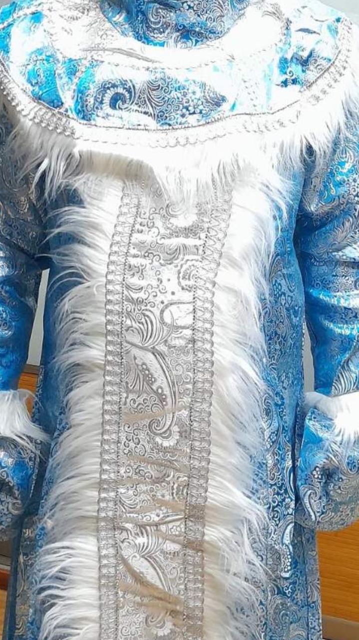 Карнавальный костюм для взрослых "Снегурочка " с мехом - фото 2 - id-p194036454