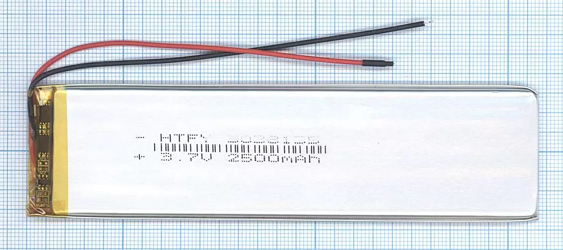 Аккумулятор (батарея) Li-Pol (3x38x135мм), 2pin, 3.7В, 2500мАч - фото 1 - id-p194036456