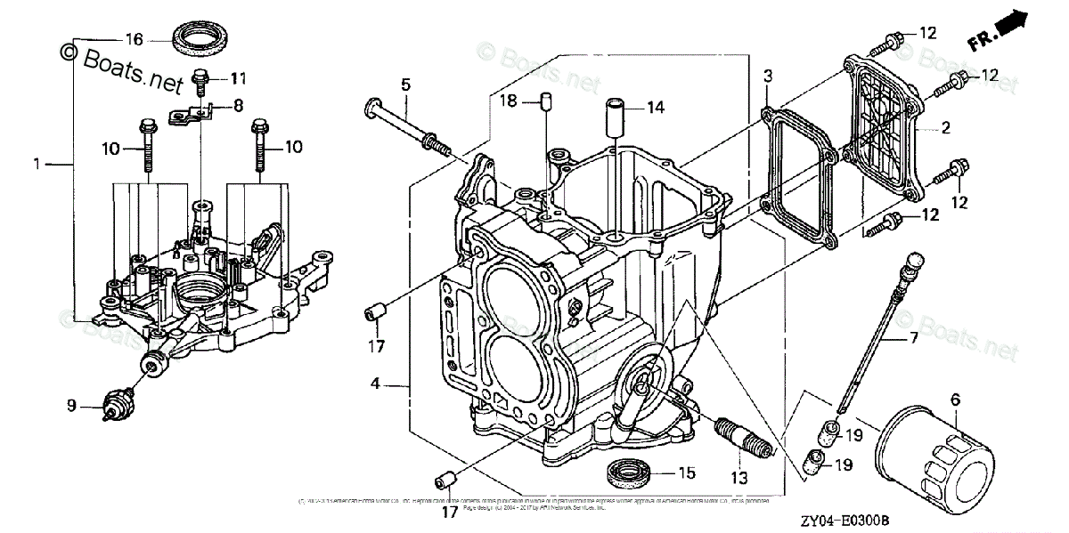 Сальник 28х45х8 коленвала Honda BF15D/20D, 91203-ZY1-003 - фото 2 - id-p66735631