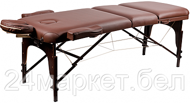 Массажный стол Atlas Sport 70 см XXL PRO с валиком (с memory foam) складной 3-с деревянный  (коричневый)
