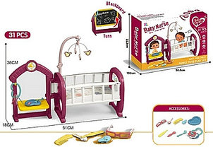 Игровой набор кроватка для куклы пупс 31 аксессуар арт. hl-10