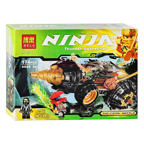 Конструктор Золотой Ниндзя Golden NINJA Земляной бур Коула 9791 Ninjago, 174 детали