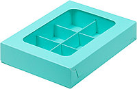 Коробка для 6 конфет с вклееным окном Тиффани, 155х115х h30 мм