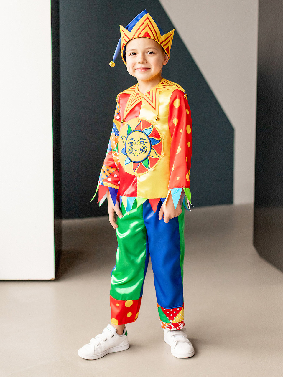 Детский карнавальный костюм Петрушка Пуговка 1073 к-22