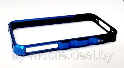 Бампер Trork Aluminium для iPhone 4/4s (черно-синий)