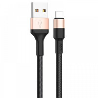 USB кабель Hoco X26 Type-C для зарядки и синхронизации (черно-золотой) 1 метра