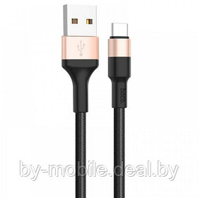 USB кабель Hoco X26 Type-C для зарядки и синхронизации (черно-золотой) 1 метра