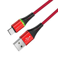 USB кабель Borofone BU25 Type-C для зарядки и синхронизации (красный) 1,2 метра