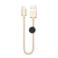 USB кабель Hoco X35 Micro для зарядки и синхронизации (золотой) 0,25 метра