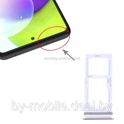 Cим-лоток (Sim-слот) Samsung Galaxy A52 (SM-A525F) серебристый - фото 1 - id-p194072421