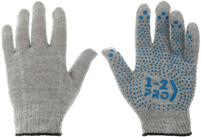 Перчатки трикотажные 1-2-Pro четырехнитевые, 10 класс, графит - фото 2 - id-p182733365