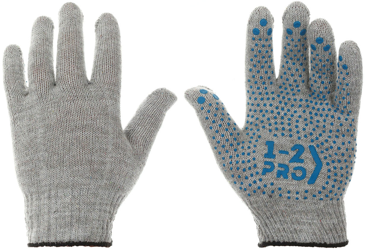 Перчатки трикотажные 1-2-Pro четырехнитевые, 10 класс, графит - фото 3 - id-p182733365
