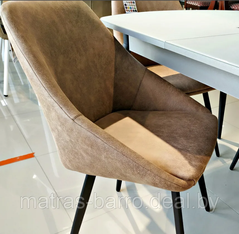 Интерьерный мягкий стул Монти Лофт (эмаль Чёрный муар/мебельная замша Pluton 709) - фото 1 - id-p194074037