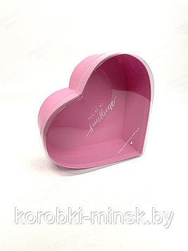 Коробка Сердце с прозрачной крышкой Розово-лиловый 18,4x16,1x7 см