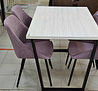 Интерьерный мягкий стул Монти Лофт (эмаль Чёрный муар/велюр Catania Lavender)