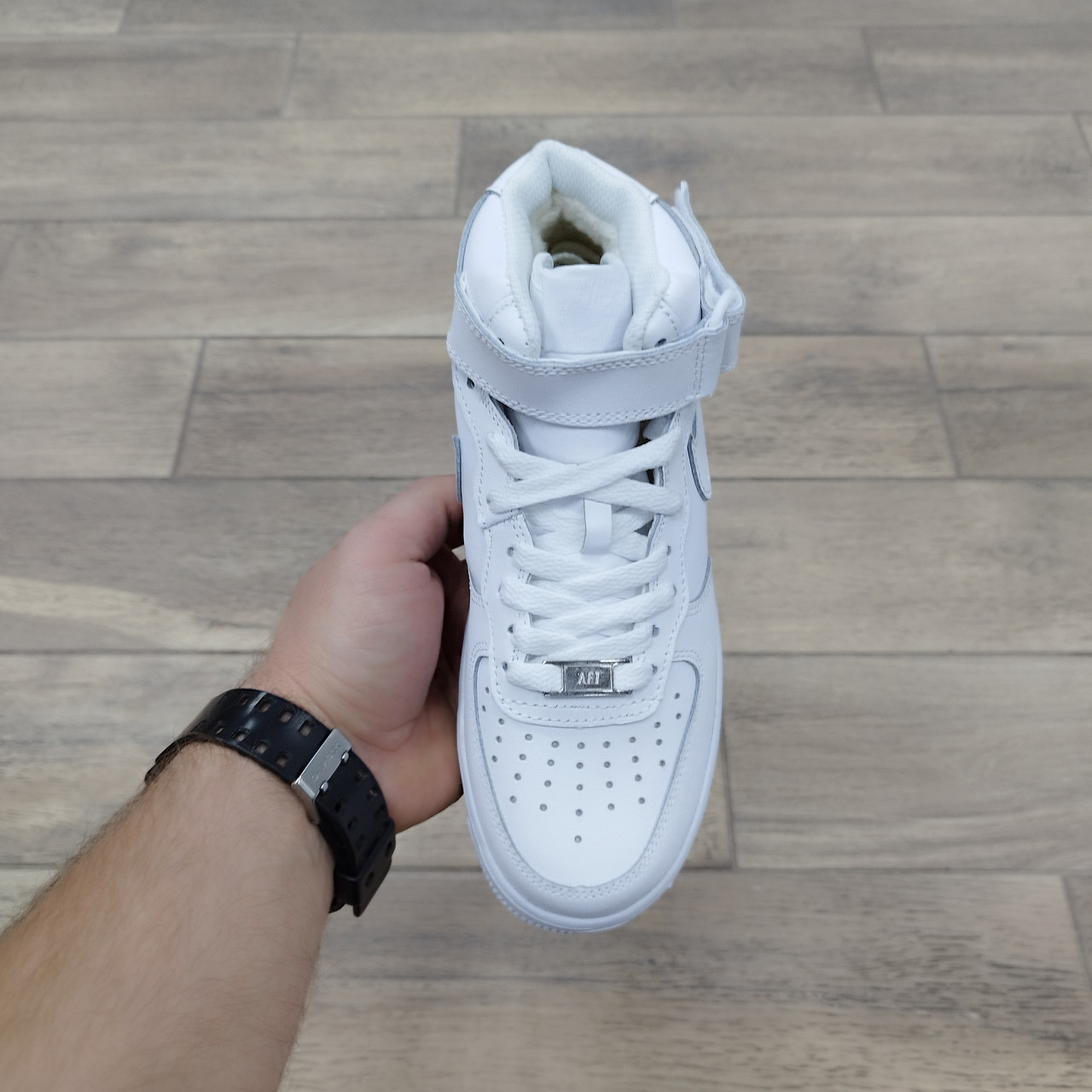 Кроссовки Nike Air Force 1 Mid All White с мехом - фото 3 - id-p33969377