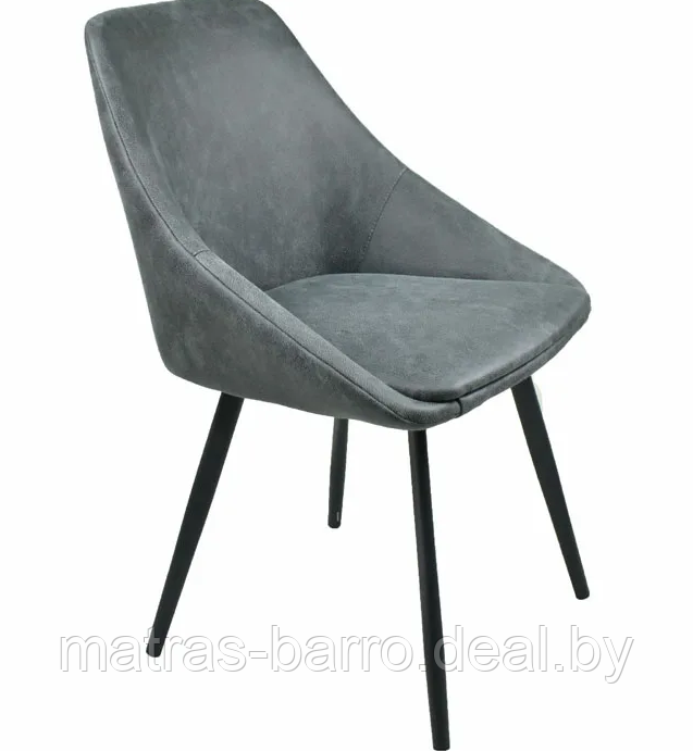 Интерьерный мягкий стул Монти Лофт (эмаль Чёрный муар/мебельная замша Pluton 101) - фото 1 - id-p194076750