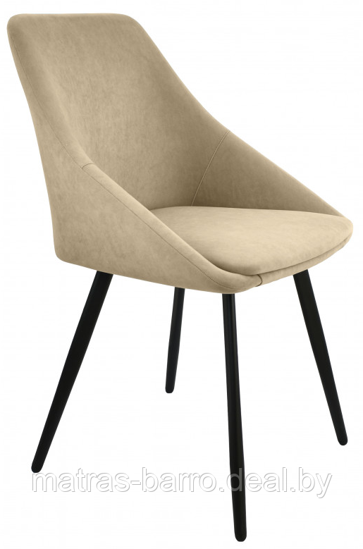 Интерьерный мягкий стул-кресло Монти Лофт (эмаль Чёрный муар/ткань Catania Latte)