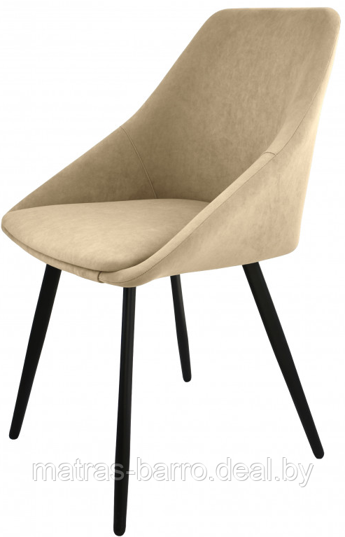 Интерьерный мягкий стул-кресло Монти Лофт (эмаль Чёрный муар/ткань Catania Latte) - фото 2 - id-p154414049