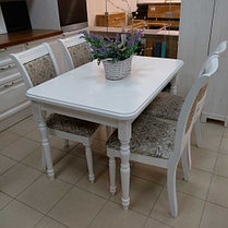 Стол раздвижной из массива дерева ольхи Дионис 01 серый (Cream White/Белый/Сатин//Серый) фабрика Мебель-Класс, фото 3