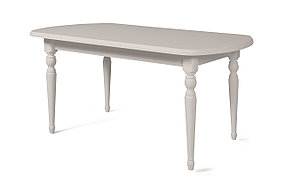 Стол обеденный из массива дерева ольхи Аполлон-01 сатин (Cream White//Белый//Сатин/) фабрика Мебель-Класс