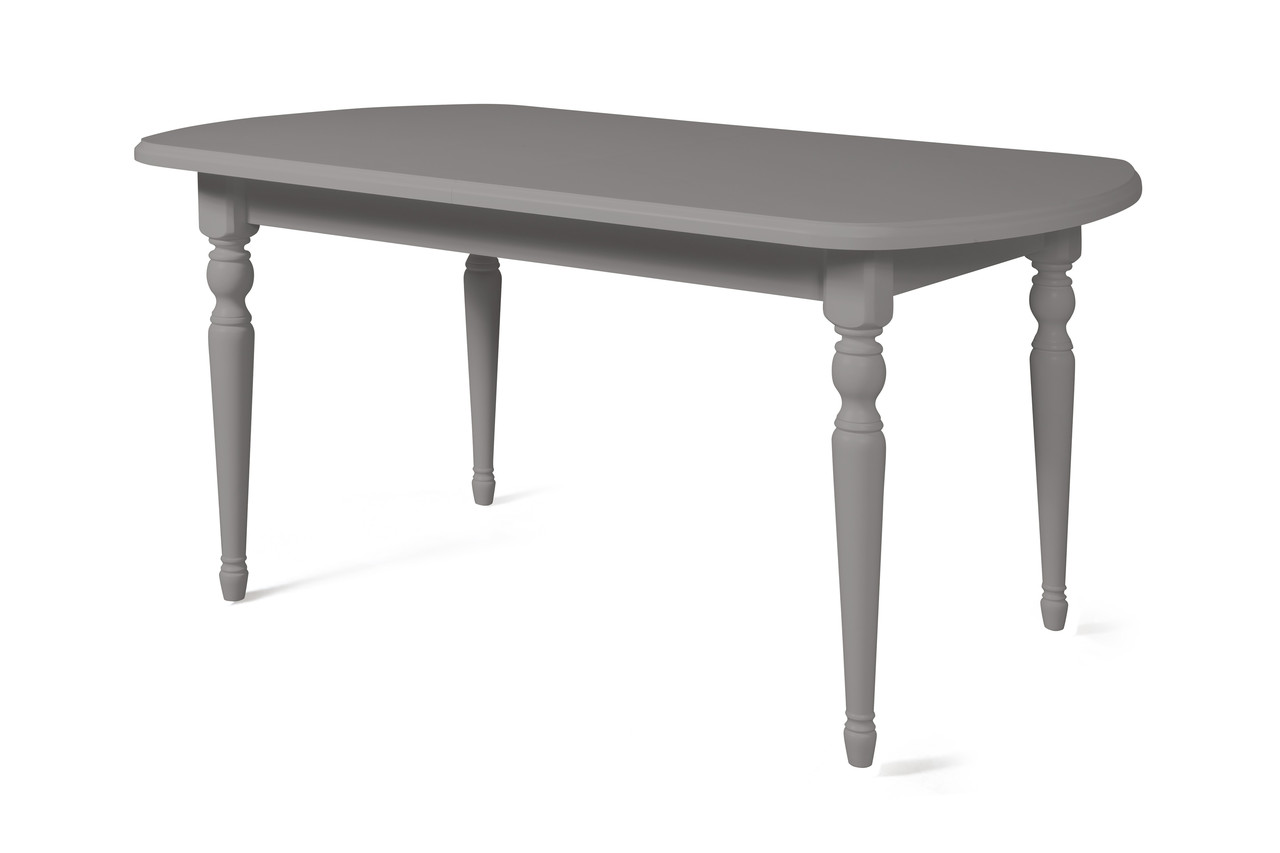 Стол обеденный из массива дерева ольхи Аполлон-01 серый (Cream White//Белый//Сатин/) фабрика Мебель-Класс