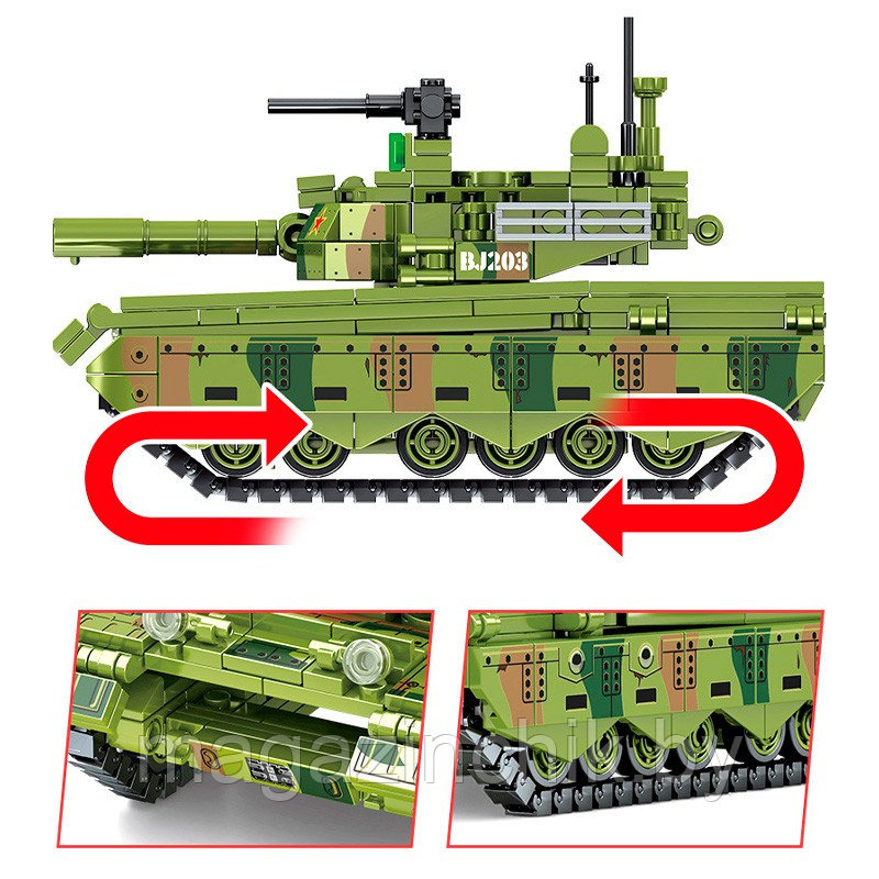 Конструктор Основной боевой танк Type 96, Sembo 203106, 615 дет - фото 2 - id-p194079293