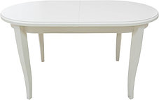 Стол обеденный раздвижной из массива ольхи Кронос Cream (Cream White/Белый//Сатин//Серый) фабрика Мебель-Класс, фото 2