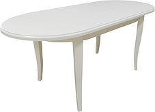 Стол обеденный раздвижной из массива ольхи Кронос Cream (Cream White/Белый//Сатин//Серый) фабрика Мебель-Класс, фото 3