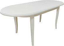 Стол обеденный раздвижной из массива ольхи Кронос сатин (Cream White/Белый//Сатин//Серый) фабрика Мебель-Класс, фото 2
