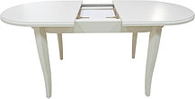 Стол обеденный раздвижной из массива ольхи Кронос сатин (Cream White/Белый//Сатин//Серый) фабрика Мебель-Класс, фото 3