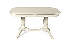 Стол обеденный раздвижной из массива дерева ольхи Арго белый (Cream White//Белый//Сатин//Серый) Мебель-Класс, фото 2