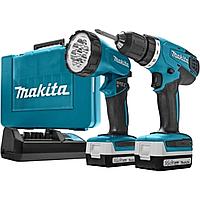 Аккумуляторная дрель-шуруповерт DF 347 DWLE+ фонарь MAKITA DF347DWLE