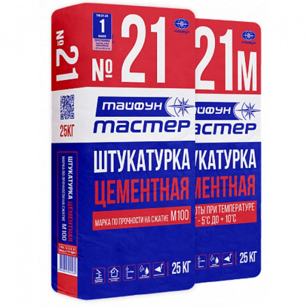 Цементная штукатурка  ТАЙФУН МАСТЕР №21, 25 кг