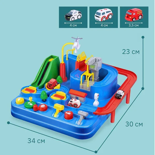 T101 Детский инерционный автотрек-головоломка умная дорога «Отряд спасения» - фото 2 - id-p194081612