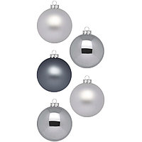 Набор новогодних шаров 6 см серый (30 шт)