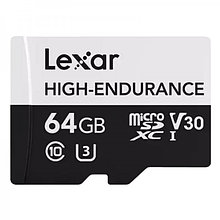 Карта памяти Lexar High-Endurance microSDXC 64Gb UHS-I U3 V30 100MB/s (R) 45MB/s (W)