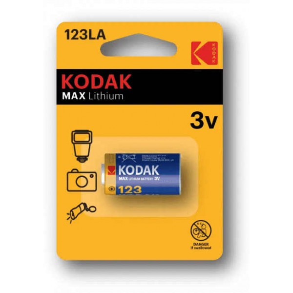 Батарейка Kodak MAX Lithium CR123A 3V (K123LA EL123A DL123A) - фото 1 - id-p194085280