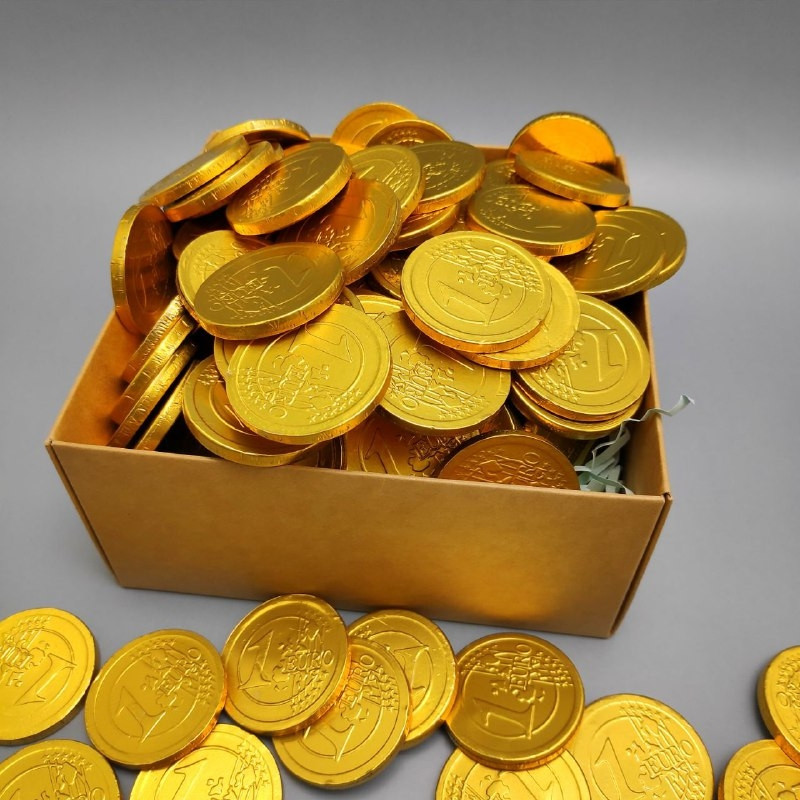 Золотые шоколадные монеты Евро, набор 20 монеток (Россия) - фото 4 - id-p194034080