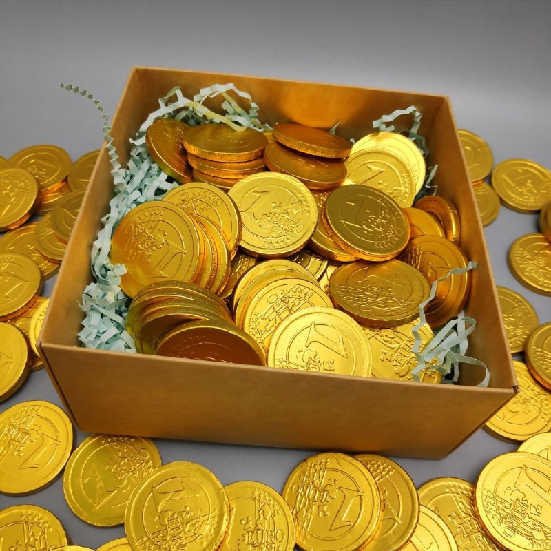 Золотые шоколадные монеты Евро, набор 20 монеток (Россия) - фото 5 - id-p194034080