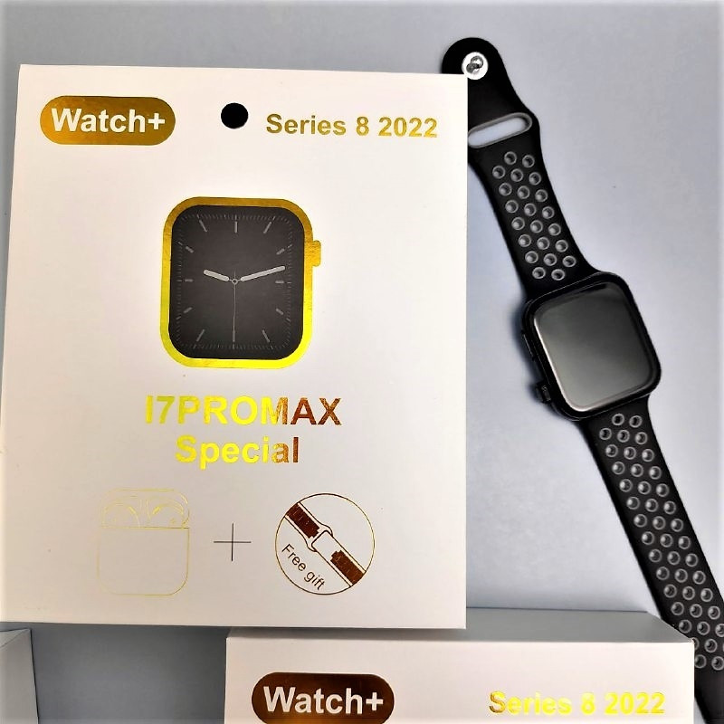 Набор Умные часы I7PROMAX Special Watch Series 8 2022 наушники (зарядный кейс, силиконовые браслеты) Черные - фото 6 - id-p193904174