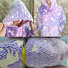 Толстовка-плед Starry Night с капюшоном утепленная для взрослых, светящаяся в темноте, оверсайз Радужный, фото 6